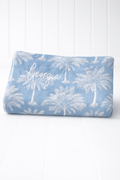 Tropical coastal custom dog blanket, palm tree theme