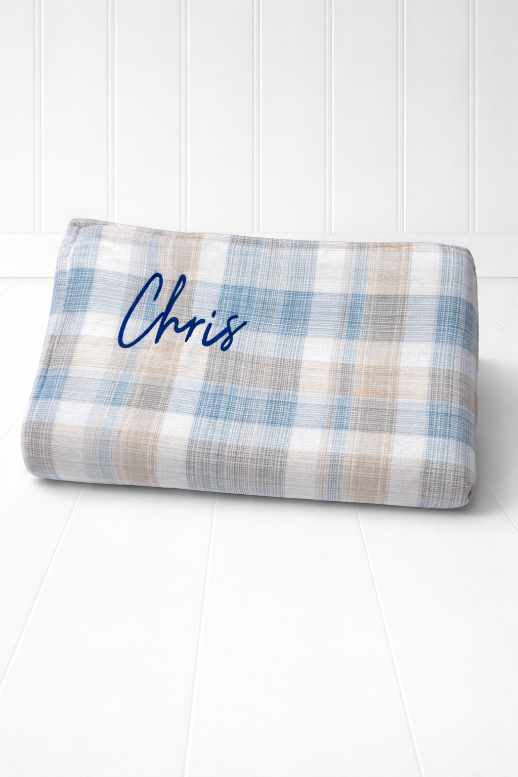 Check plaid custom dog blanket