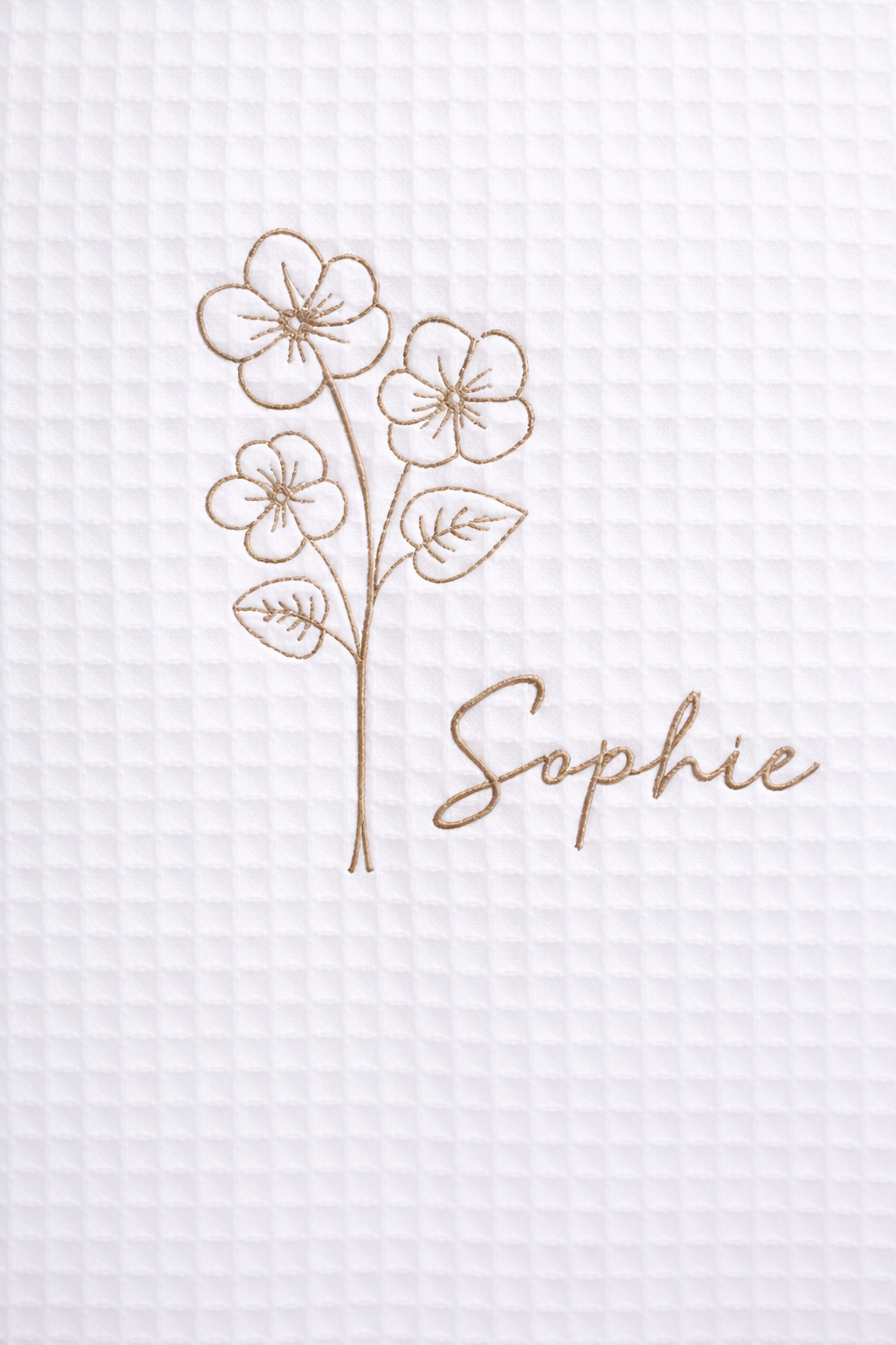 Personalized, custom White Waffle Make Up Bag, birthday flowers, birthday gifts, bridesmaid gifts