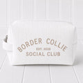 Luxury Border Collie dog breed Makeup Bag / premium Waffle Makeup Bag.