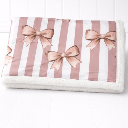Cute bow dog blanket,