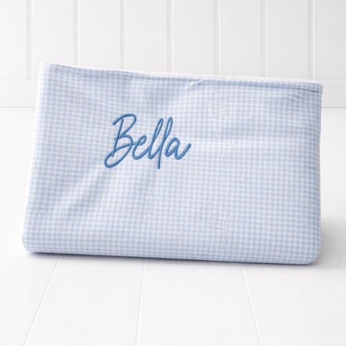 Checkered blue custom dog blanket
