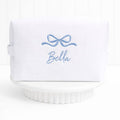 Personalized, custom White Waffle Make Up Bag, birthday gift for mum, brides maids gift