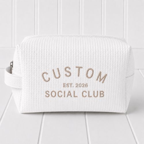 Luxury Custom Dog Breed Makeup Bag / premium Waffle Makeup Bag.