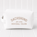 Luxury Dachshund Makeup Bag / premium Waffle Makeup Bag.