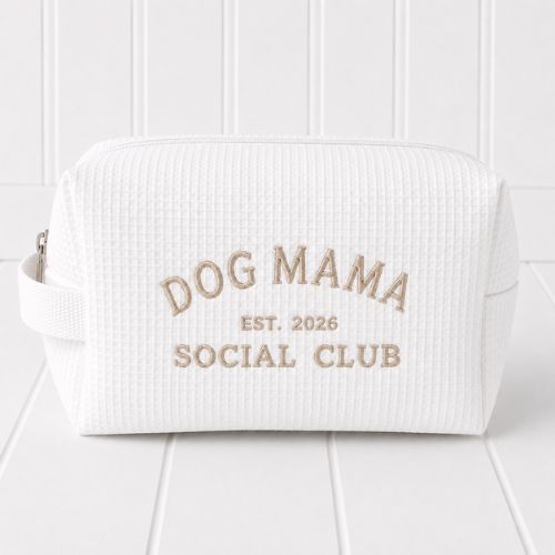 Luxury Dog Mum Makeup Bag / premium Waffle Makeup Bag.