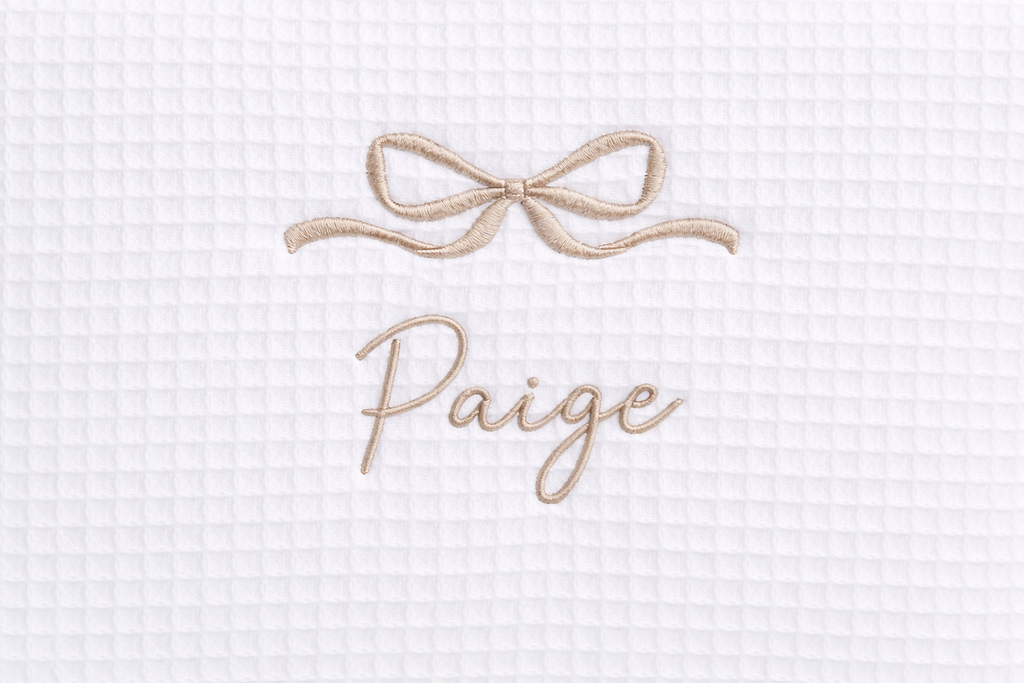 Personalized, custom White Waffle Make Up Bag, birthday gift for mum, brides maids gift,