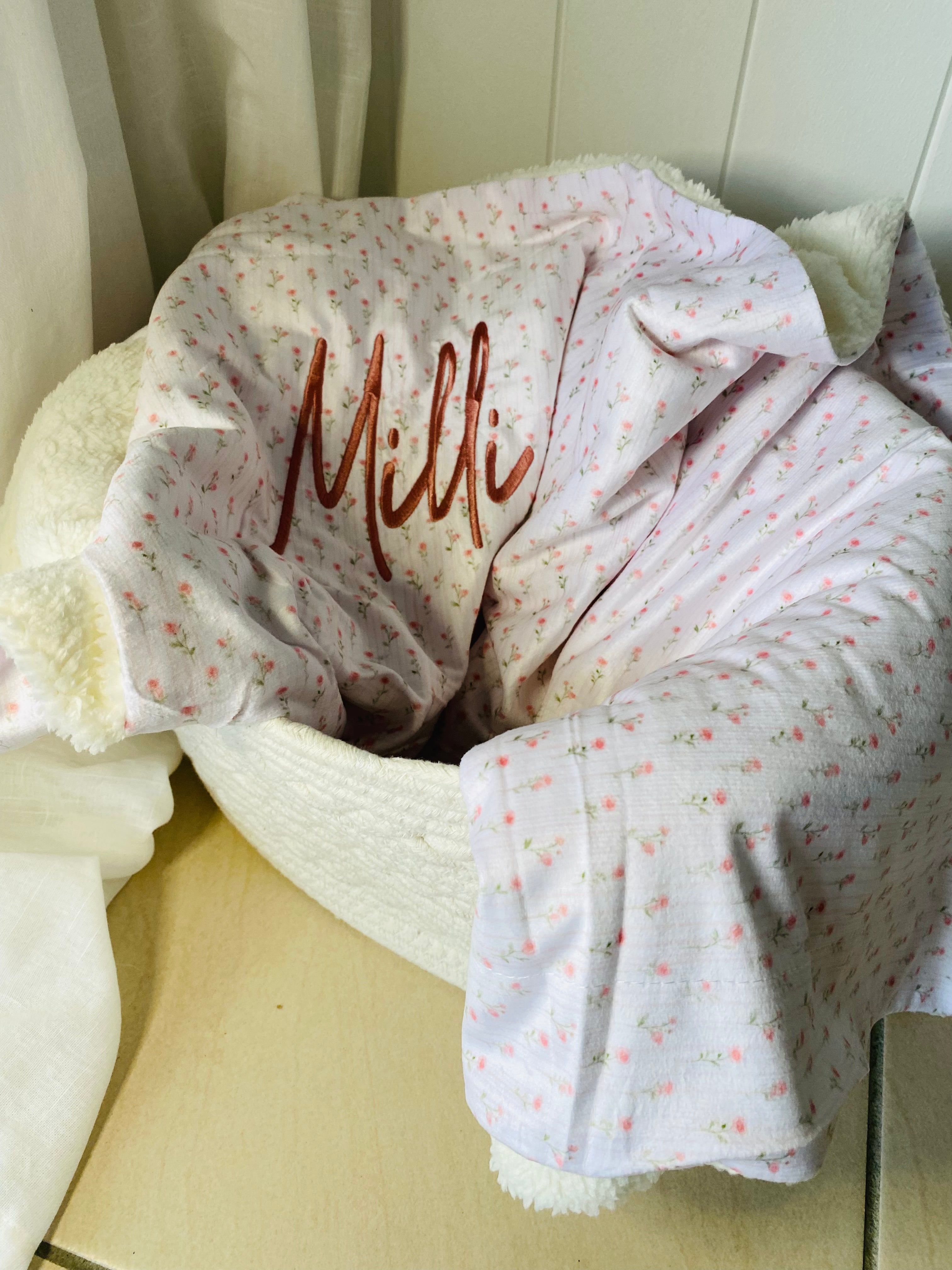 The romance floral custom dog blanket